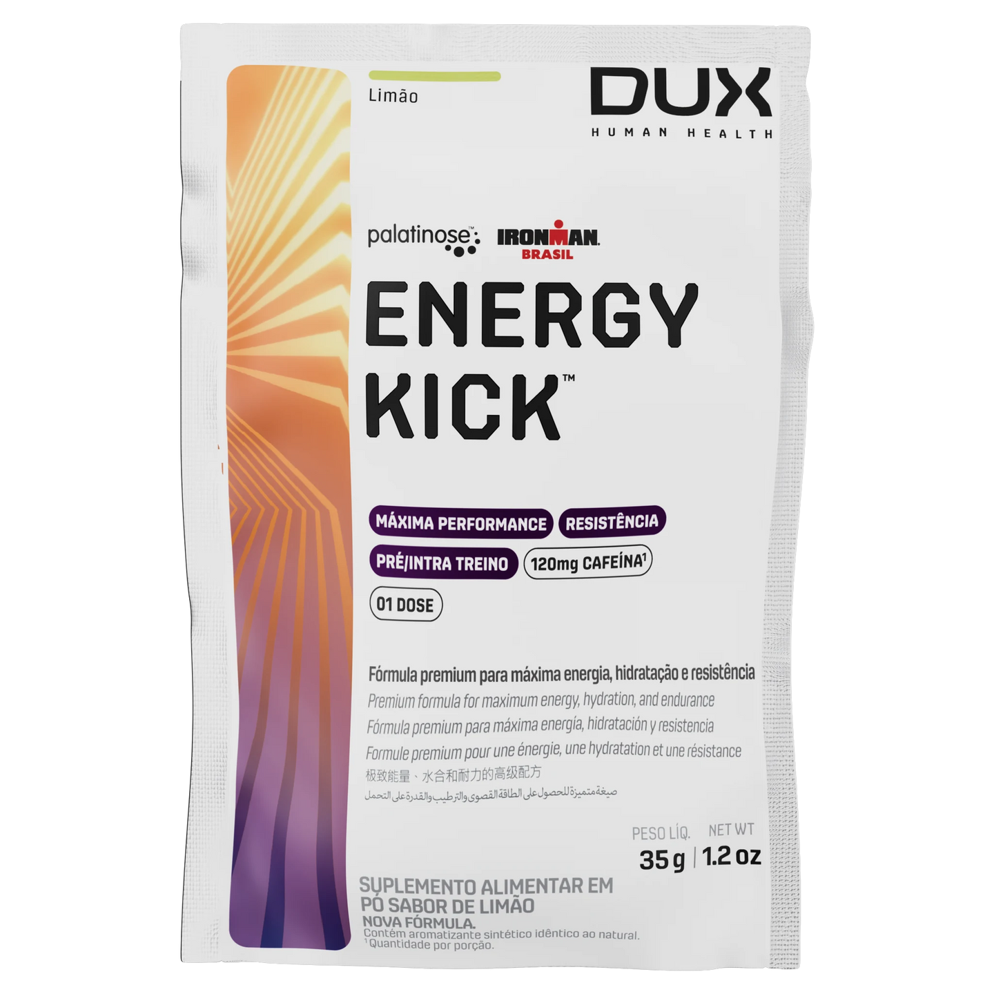 Energy Kick Cafeína Sachê DUX Limão