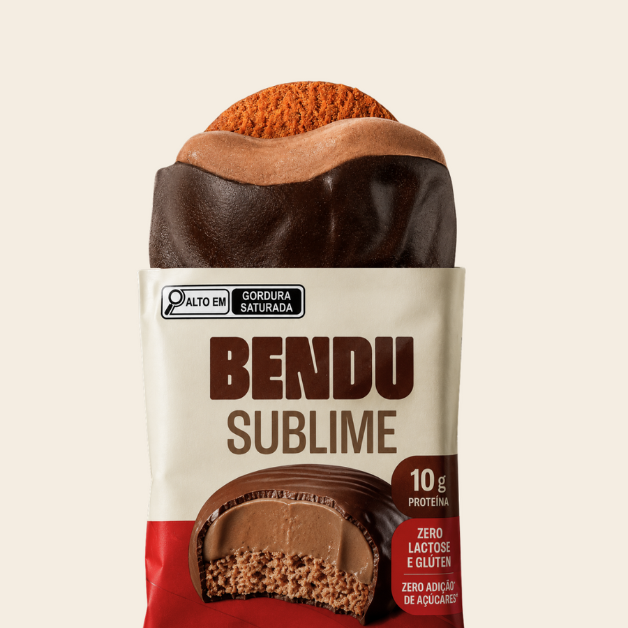 Sublime Avelã Bendu 40 g sobre a embalagem aberta