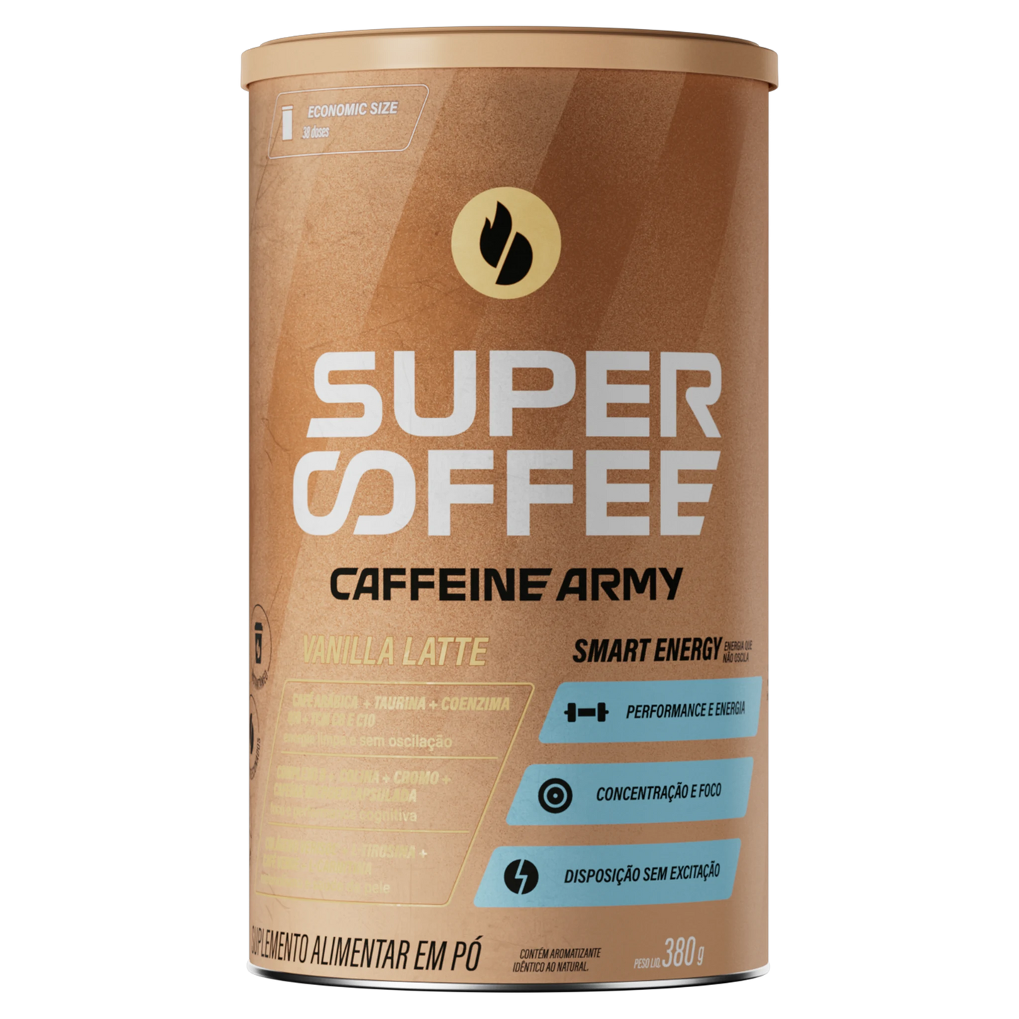 SuperCoffee Vanilla Latte 380g Economic Size Caffeine Army