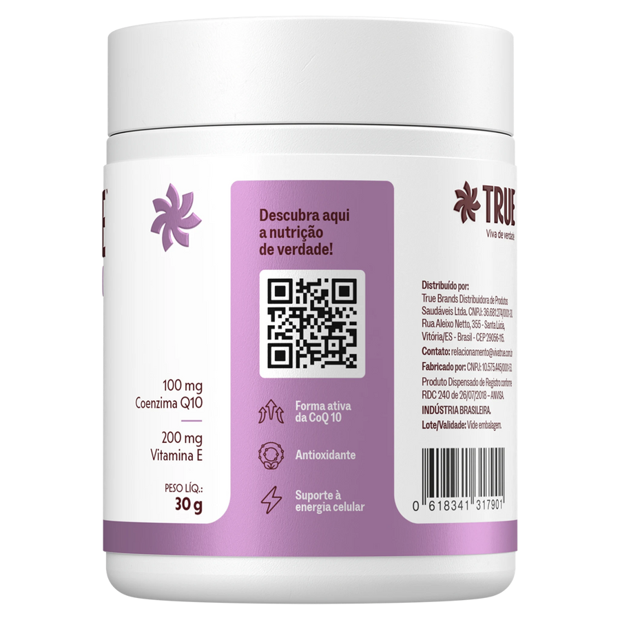 True CoQ10 Ubiquinol - lateral direita