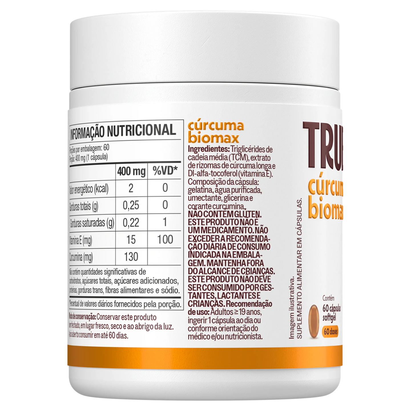 True Cúrcuma Biomax - lateral esquerda