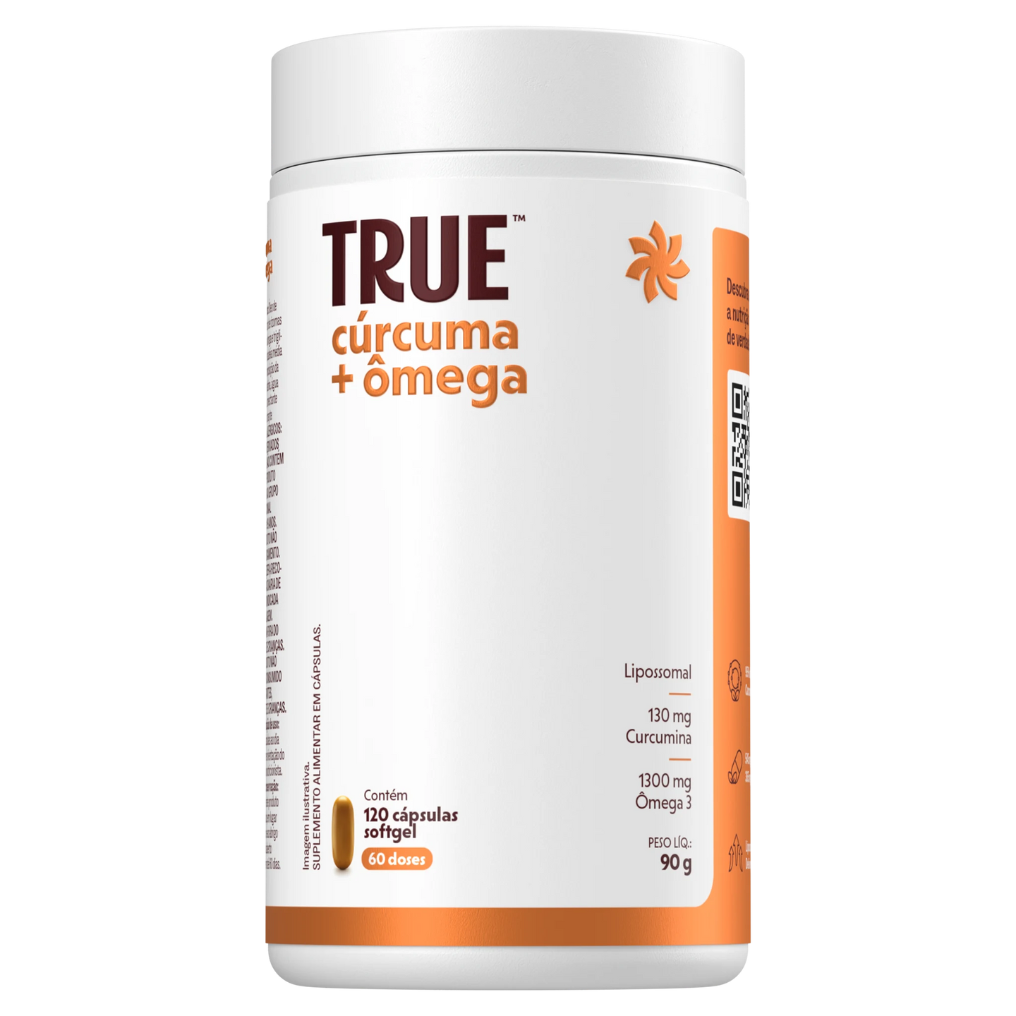 True Cúrcuma + Ômega 120 cápsulas - frente