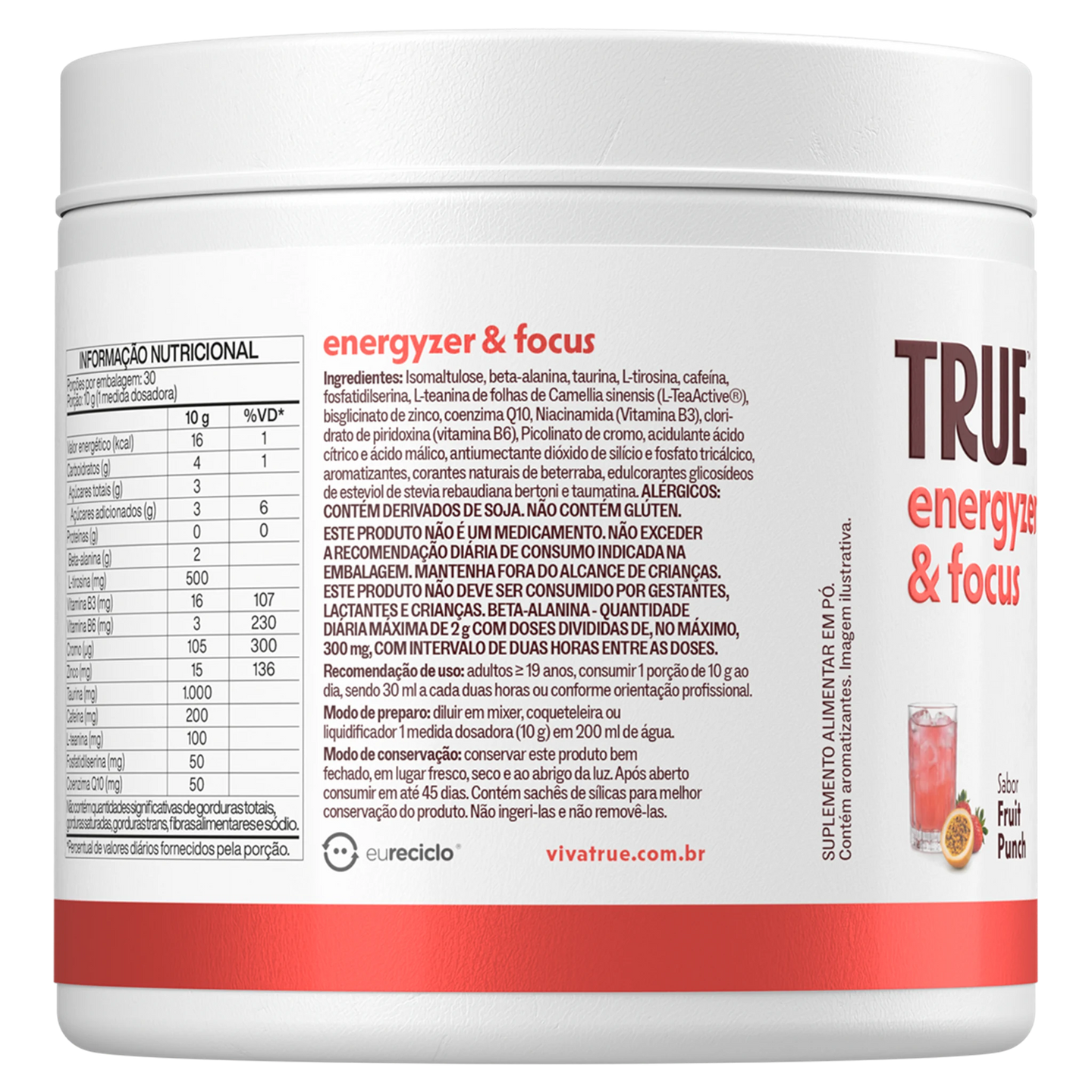 Energyzer Focus Fruit Punch - lateral esquerda