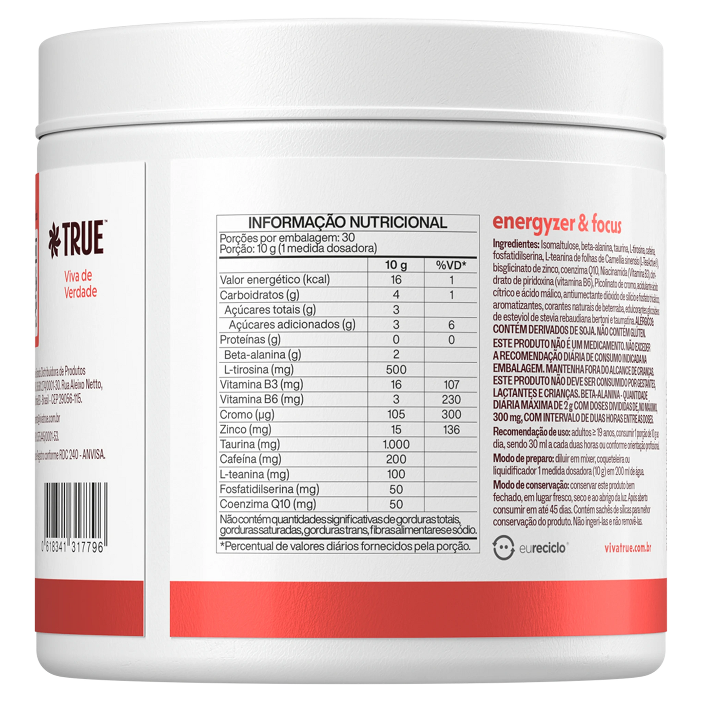 Energyzer Focus Fruit Punch - verso