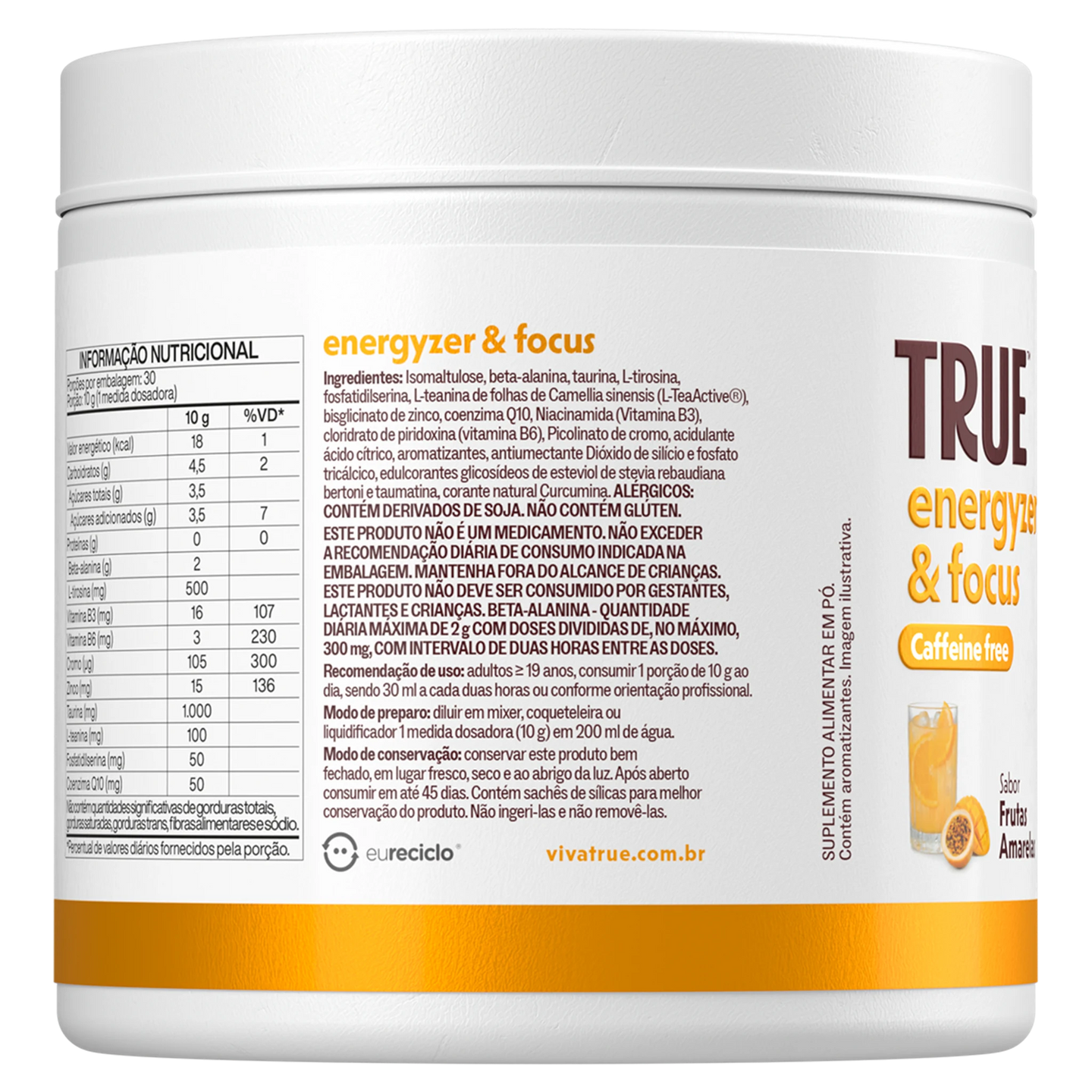Energyzer Focus Frutas Amarelas - lateral esquerda