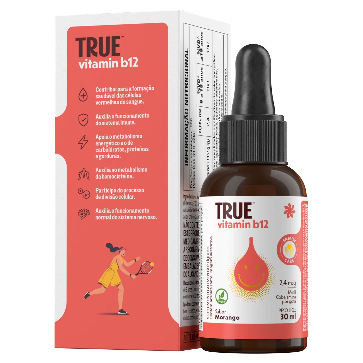 True Vitamina B12 Líquida - lateral direita