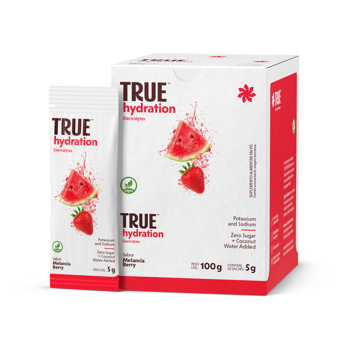 True Hydration Melancia Berry display 20 sachês
