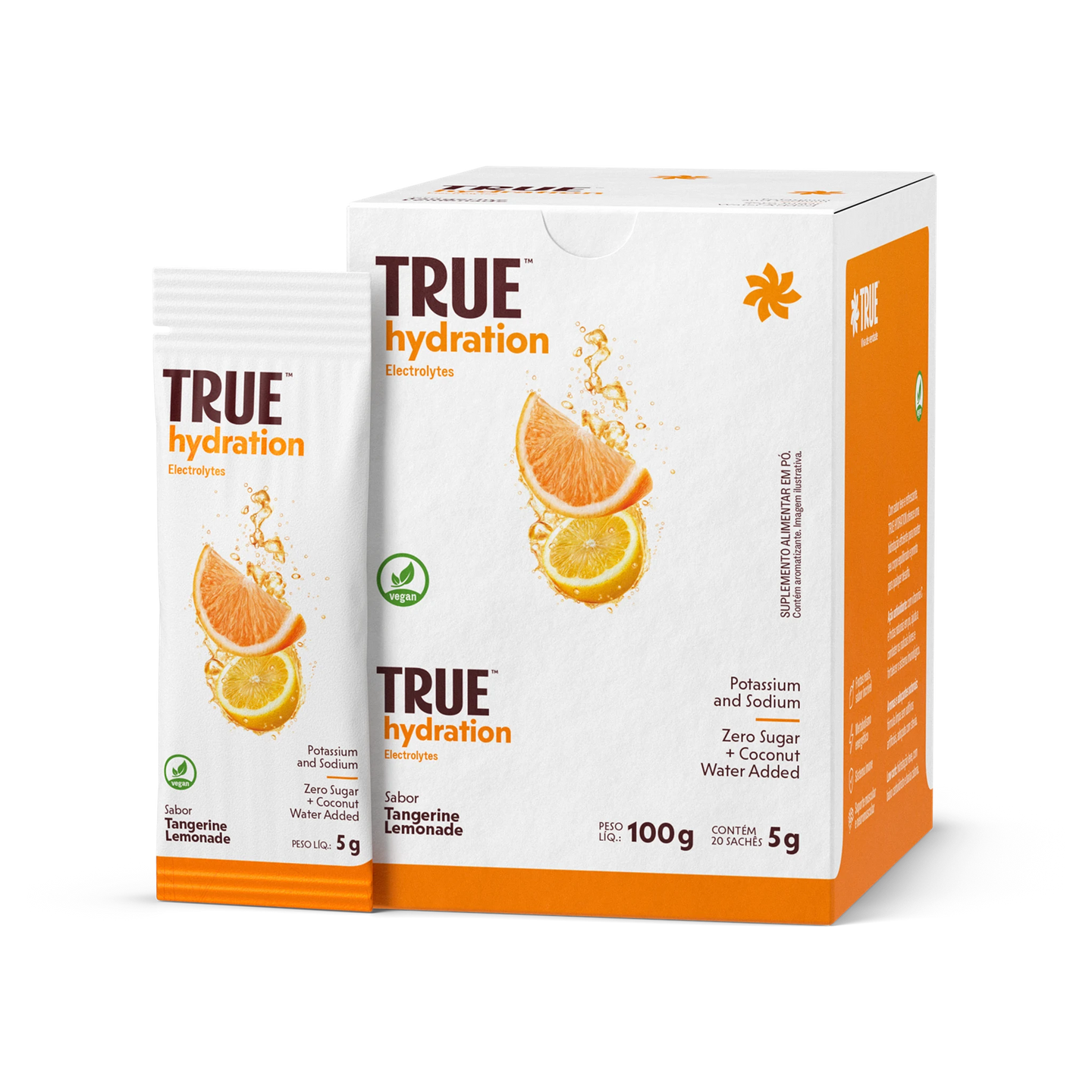 True Hydration Tangerine Lemonade display 20 sachês