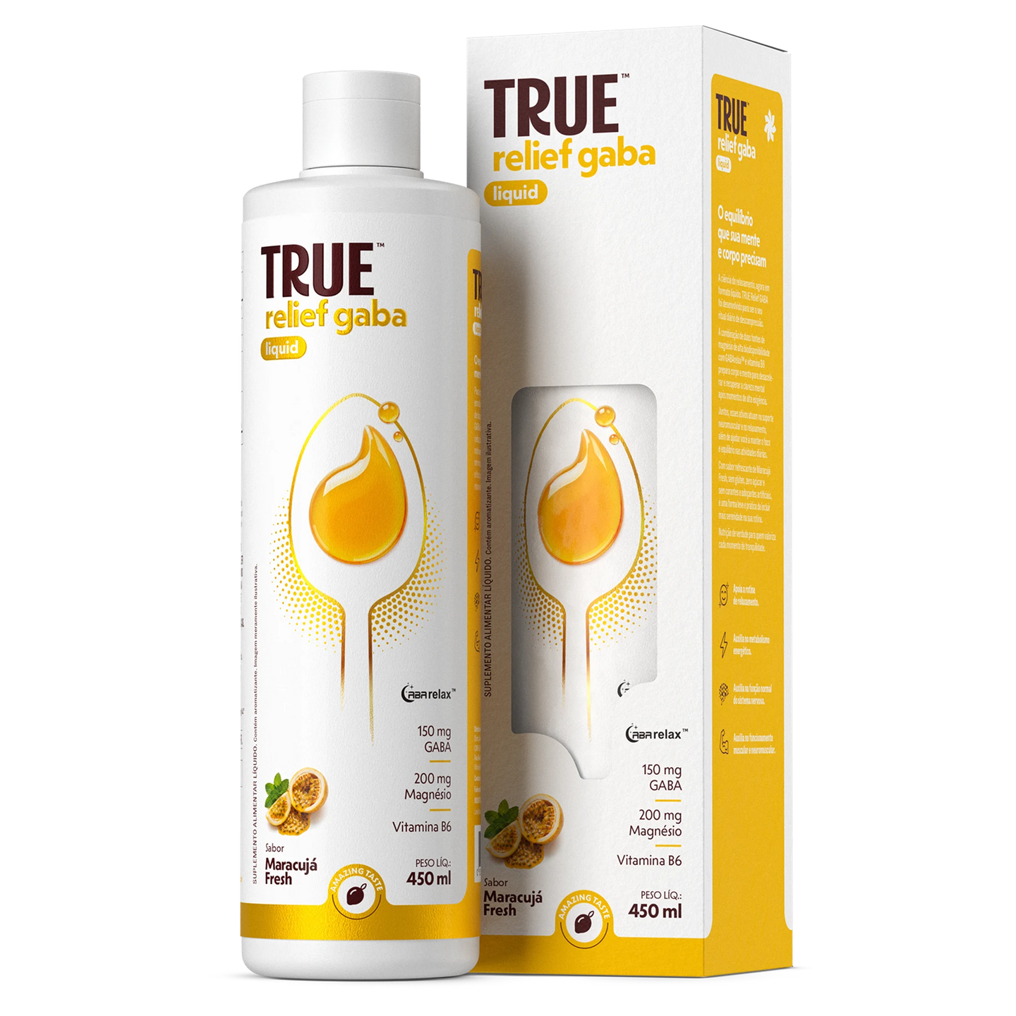 True Relief Gaba Liquid 450ml - frasco e caixa