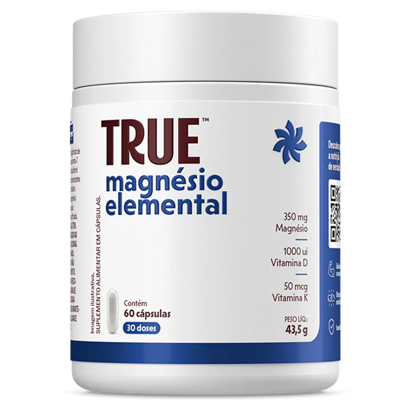 True Magnésio Elemental 60 cápsulas