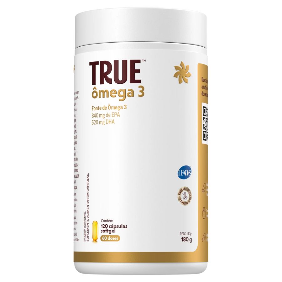 True Ômega 3 120 cápsulas - frente