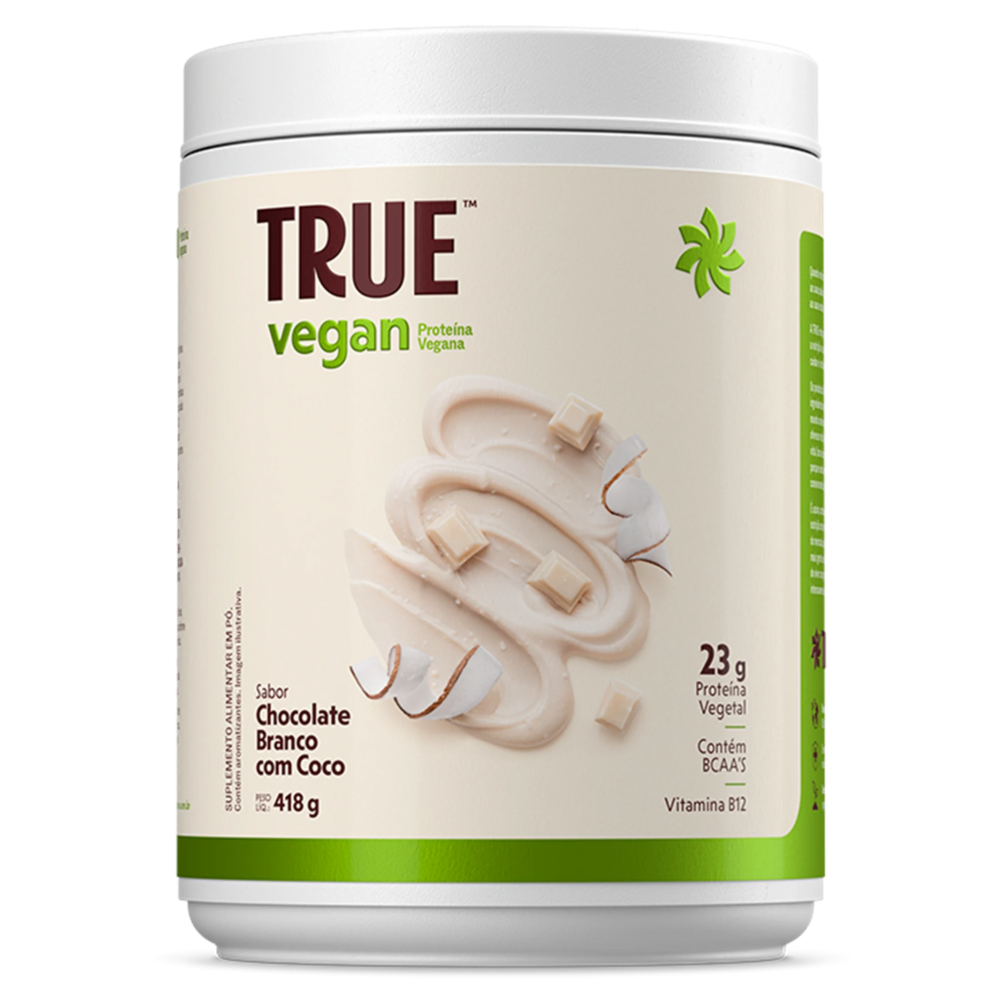 True Vegan Chocolate Branco com Coco 418g