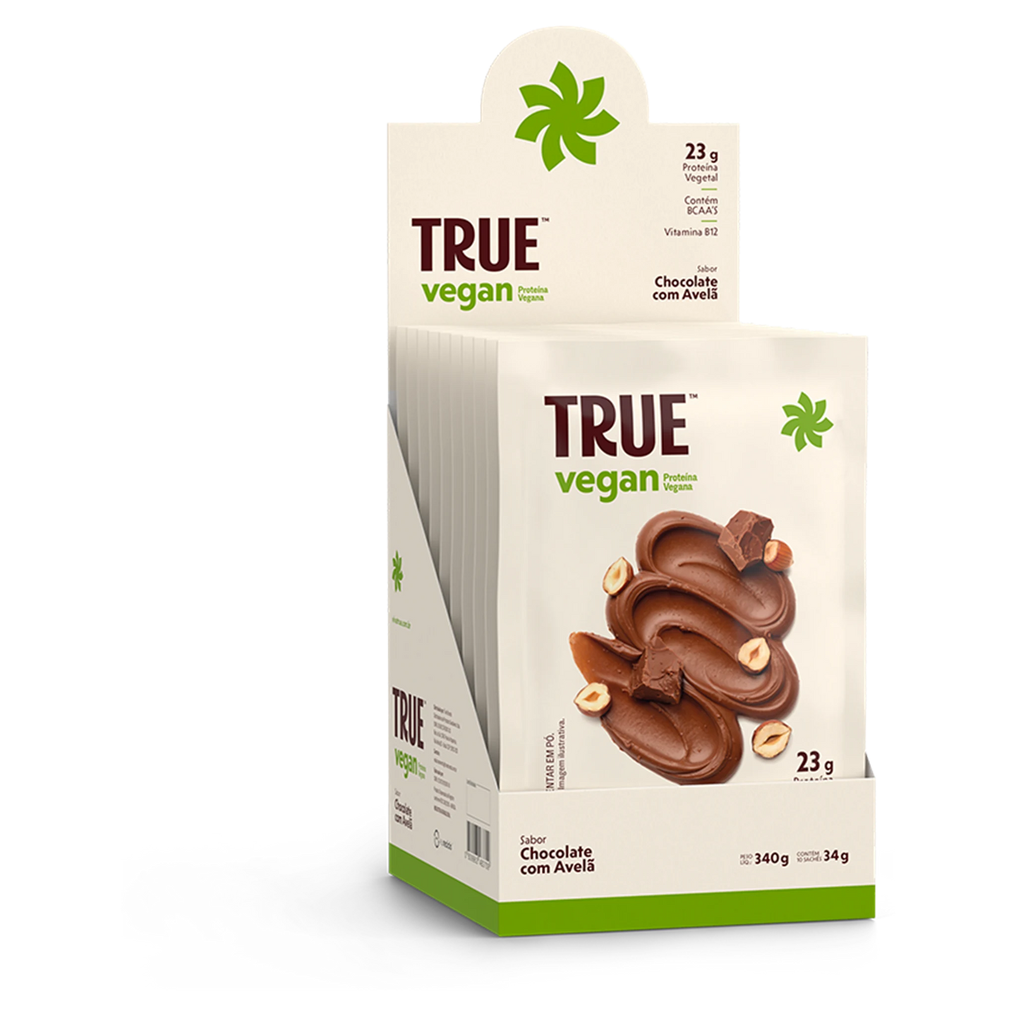 True Vegan display de sachês Chocolate com Avelã