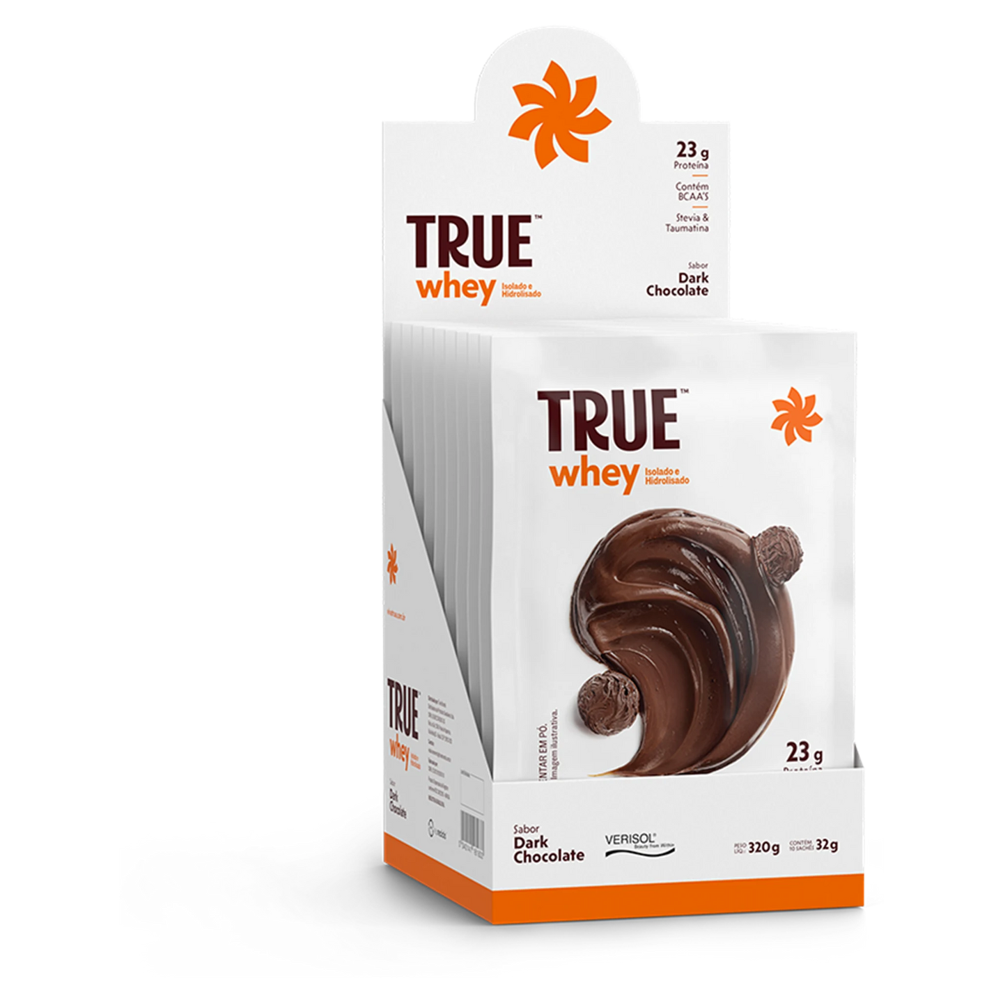 True Whey display de sachês Dark Chocolate