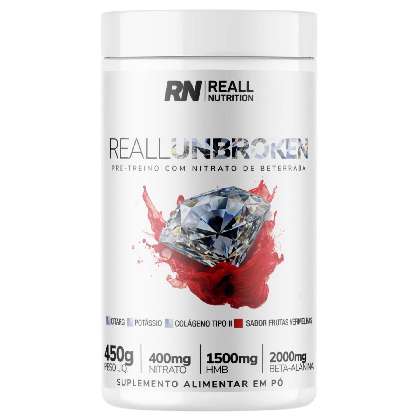 Reall Unbroken Pré-Treino com Nitrato de Beterraba