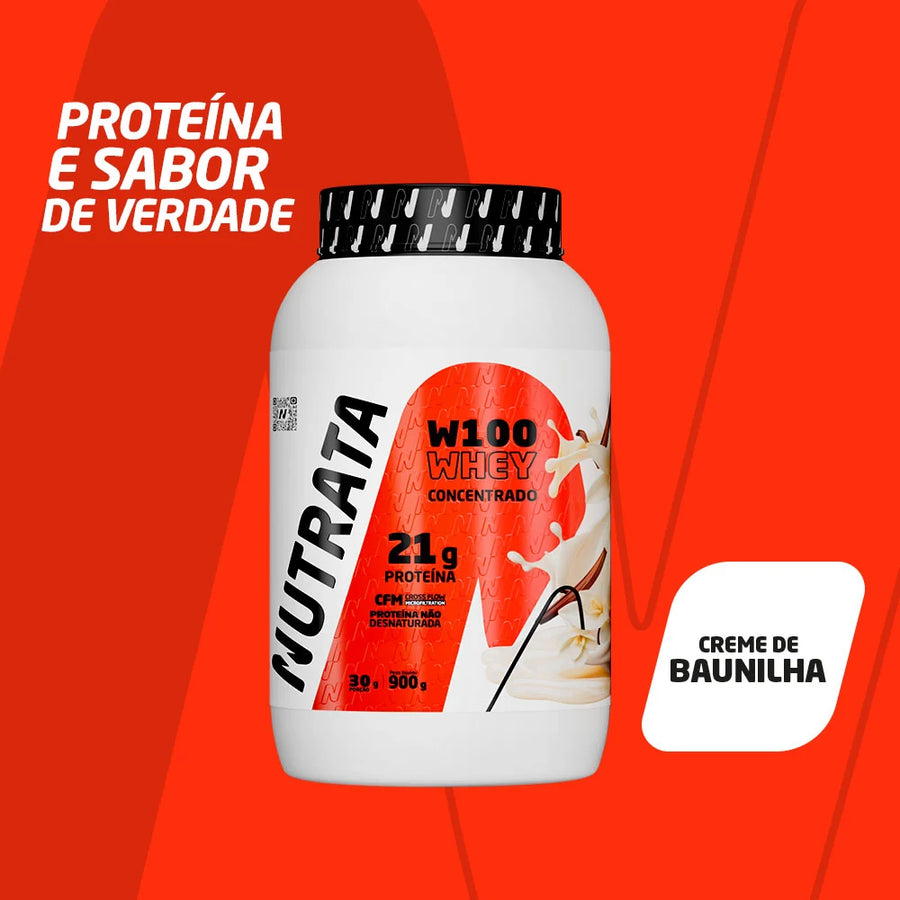 W100 Whey Concentrado Creme de Baunilha: proteína e sabor