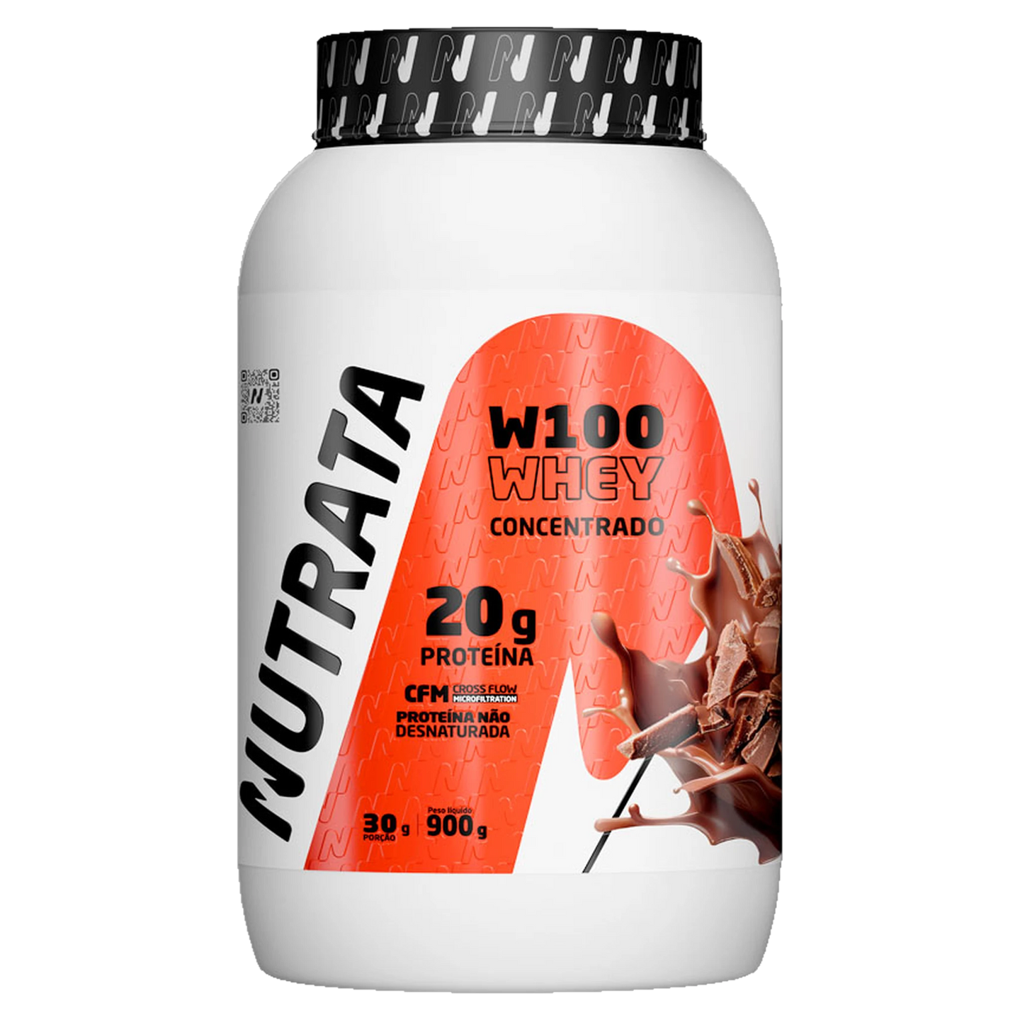 Pote de W100 Whey Concentrado 900 g sabor Double Chocolate