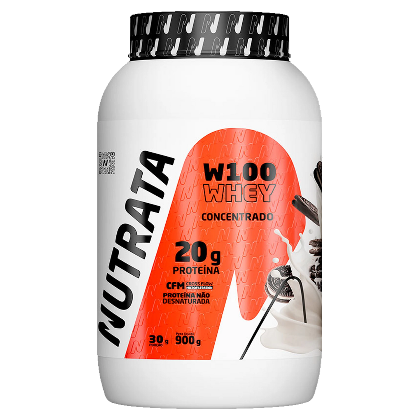 Pote de W100 Whey Concentrado 900 g sabor Cookies & Cream