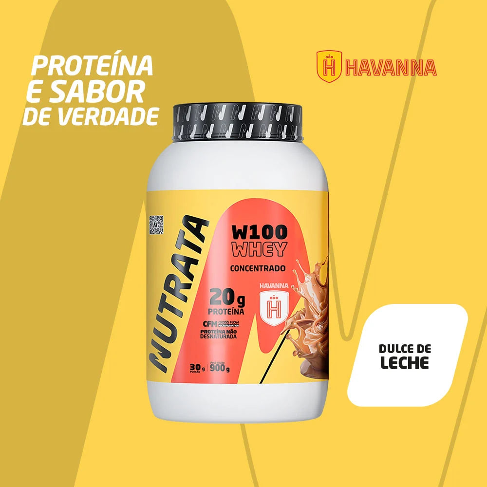 W100 Whey Concentrado Doce de Leite Havanna: proteína e sabor