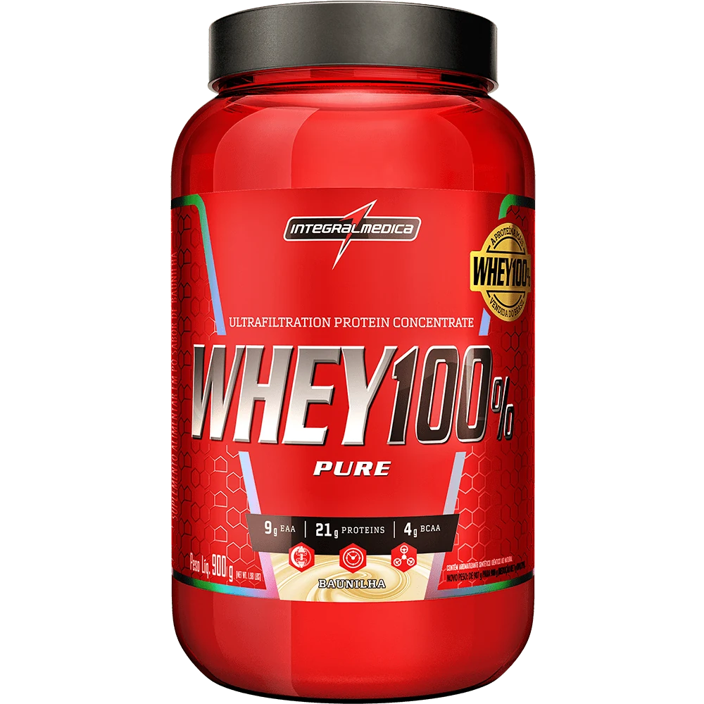 Whey 100% Pure Concentrado Integralmédica Baunilha / Pote 900g