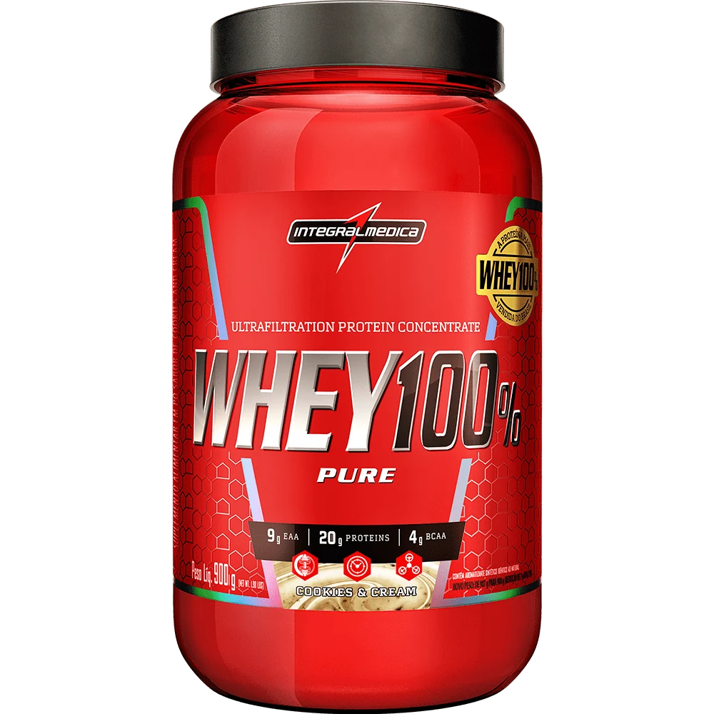 Whey 100% Pure Concentrado Integralmédica Cookies And Cream / Pote 900g