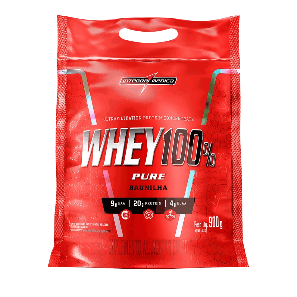Whey 100% Pure Concentrado Integralmédica Baunilha / Refil 900g